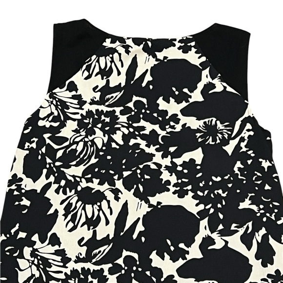 Diane Von Furstenberg Alric silk cream/black floral shift dress with pockets - Picture 8 of 13